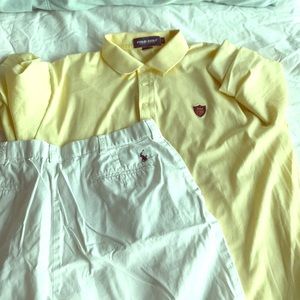 Polo Set - Yellow Shirt w/ White Shorts